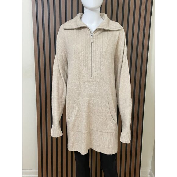 Barefoot Dreams CozyChic Lite Women's 1X Brown Sweater Nylon Blend Tunic Boho - Picture 1 of 8